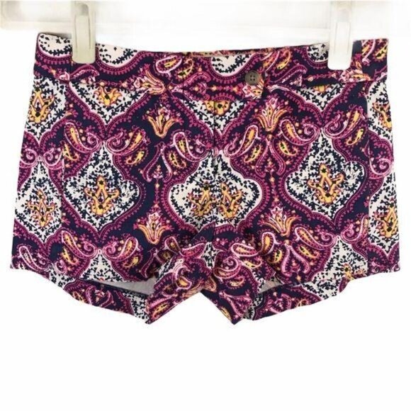J. Crew Factory Paisley Shorts Size 00 - Picture 1 of 9